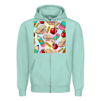 Seafoam school seamless pattern Zipper Hoodie - BundleAndBundleShop