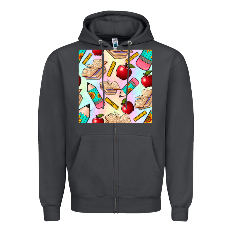 School Seamless Pattern Zipper Hoodie by BundleAndBundleShop | Teevron