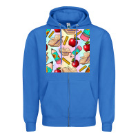 True Royal school seamless pattern Zipper Hoodie - BundleAndBundleShop