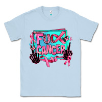 Dusty Blue fuck cancer Classic Tee - AdoDesignShop