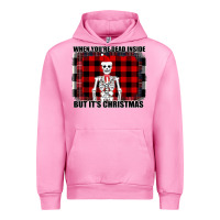 Fuchsia Pink When You re Dead Inside But It Christmas Skeleton Urban Hoodie - Bettercallsaul