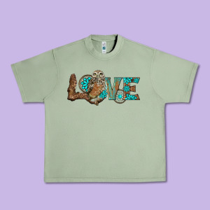 Owl Love Urban Heavy Tee Designed By Barkaloodesign
