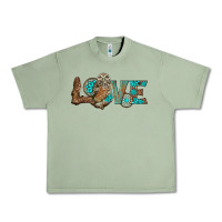 Oil Green owl love Urban Heavy Tee - BarkalooDesign