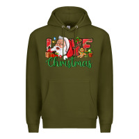 Army Green Love Christmas With Santa Premium Hoodie - BundleAndBundleShop