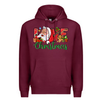Burgundy Love Christmas With Santa Premium Hoodie - BundleAndBundleShop