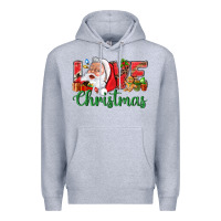 Heather Grey Love Christmas With Santa Premium Hoodie - BundleAndBundleShop