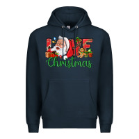 Navy Love Christmas With Santa Premium Hoodie - BundleAndBundleShop