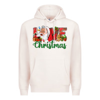 Pale Pink Love Christmas With Santa Premium Hoodie - BundleAndBundleShop