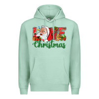 Seafoam Love Christmas With Santa Premium Hoodie - BundleAndBundleShop