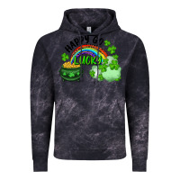 Cloud Black Happy Go Lucky Rainbow Shamrocks And Pot Of Gold Vintage Hoodie - RanaPortraitStore