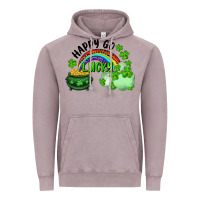 Vintage Zinc Happy Go Lucky Rainbow Shamrocks And Pot Of Gold Vintage Hoodie - RanaPortraitStore