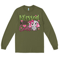 Army Green blessed with girls Long Sleeve Tee - JahusDesignShop