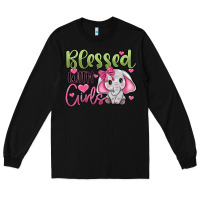 Black blessed with girls Long Sleeve Tee - JahusDesignShop