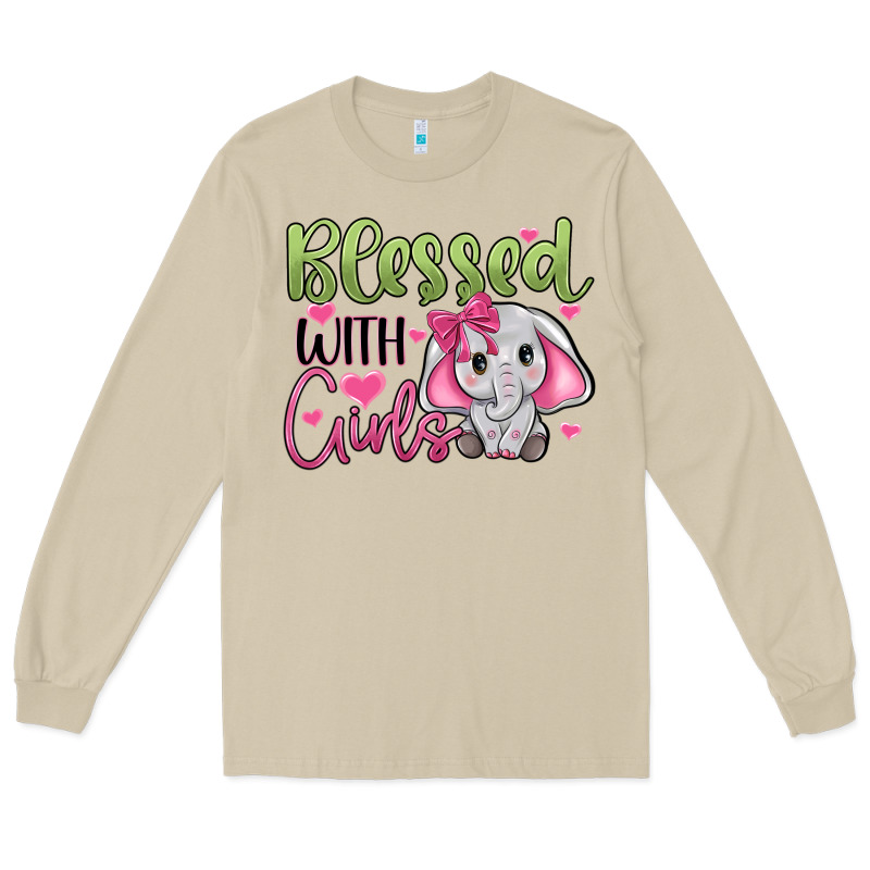 Blessed With Girls Long Sleeve Tee by JahusDesignShop | Teevron