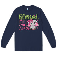 Navy blessed with girls Long Sleeve Tee - JahusDesignShop