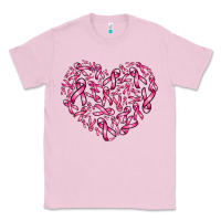 Bubblegum Pink breast cancer ribbon heart Classic Tee - AdoDesignShop
