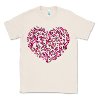 Natural breast cancer ribbon heart Classic Tee - AdoDesignShop
