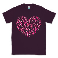 Plum breast cancer ribbon heart Classic Tee - AdoDesignShop