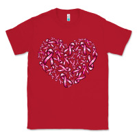 Red breast cancer ribbon heart Classic Tee - AdoDesignShop