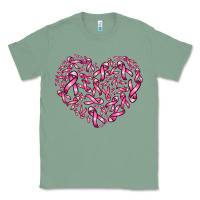Sage breast cancer ribbon heart Classic Tee - AdoDesignShop