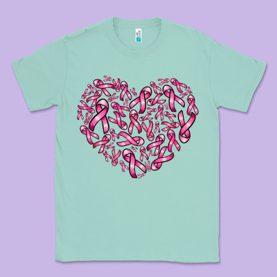 Breast Cancer Ribbon Heart Classic Tee Designed By Adodesignshop
