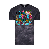 Cloud Black i run on coffee and sarcasm Vintage Tee - Zillion Design Studio