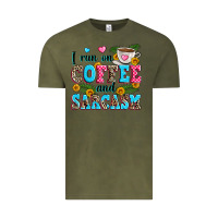 Vintage Olive i run on coffee and sarcasm Vintage Tee - Zillion Design Studio