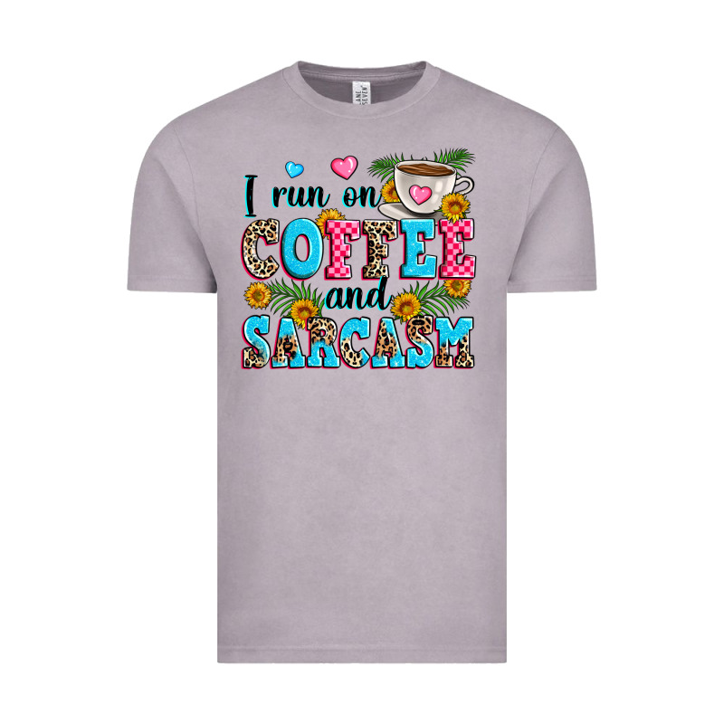 I Run On Coffee And Sarcasm Vintage Tee by Zillion Design Studio | Teevron