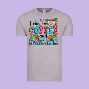 I Run On Coffee And Sarcasm Vintage Tee Designed By Zillion Design Studio