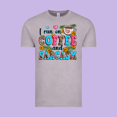 I Run On Coffee And Sarcasm Vintage Tee Designed By Zillion Design Studio