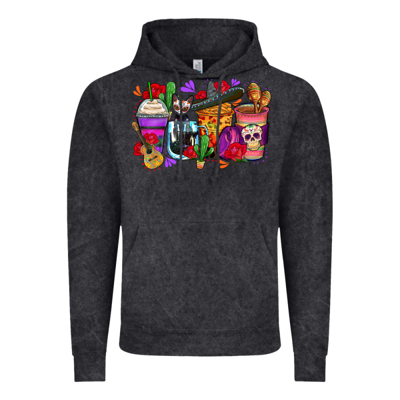 Day Of The Dead Coffee Cups Vintage Hoodie by Zillion Design Studio | Teevron