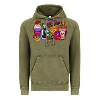 Vintage Olive day of the dead coffee cups Vintage Hoodie - Zillion Design Studio