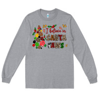 Heather Grey i believe in santa paws Long Sleeve Tee - AdoDesignShop