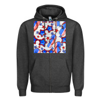 Charcoal Heather 4th of july flip flops seamless pattern Zipper Hoodie - BundleAndBundleShop