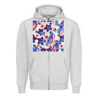 Dove Grey 4th of july flip flops seamless pattern Zipper Hoodie - BundleAndBundleShop
