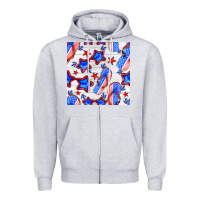Heather Grey 4th of july flip flops seamless pattern Zipper Hoodie - BundleAndBundleShop