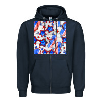 Navy 4th of july flip flops seamless pattern Zipper Hoodie - BundleAndBundleShop