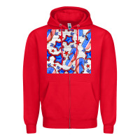 Red 4th of july flip flops seamless pattern Zipper Hoodie - BundleAndBundleShop