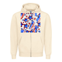 Sandshell 4th of july flip flops seamless pattern Zipper Hoodie - BundleAndBundleShop