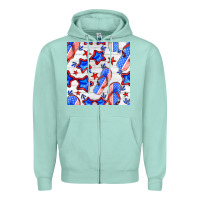 Seafoam 4th of july flip flops seamless pattern Zipper Hoodie - BundleAndBundleShop