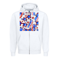 White 4th of july flip flops seamless pattern Zipper Hoodie - BundleAndBundleShop