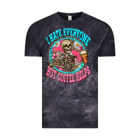 Cloud Black i hate everyone but coffee helps Vintage Tee - Zillion Design Studio