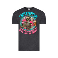 Vintage Black i hate everyone but coffee helps Vintage Tee - Zillion Design Studio