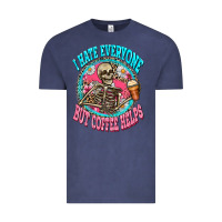 Vintage Denim i hate everyone but coffee helps Vintage Tee - Zillion Design Studio