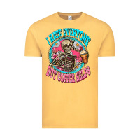 Vintage Mustard i hate everyone but coffee helps Vintage Tee - Zillion Design Studio