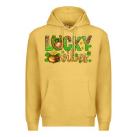 Antique Gold St. Patricks day lucky vibes Premium Hoodie - BundleAndBundleShop