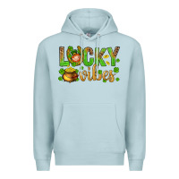 Blue Mist St. Patricks day lucky vibes Premium Hoodie - BundleAndBundleShop