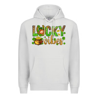 Dove Grey St. Patricks day lucky vibes Premium Hoodie - BundleAndBundleShop