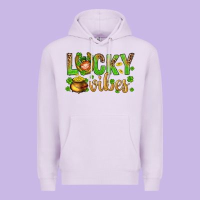 St. Patricks Day Lucky Vibes Premium Hoodie Designed By Bundleandbundleshop