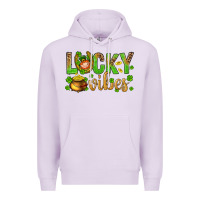 Lilac St. Patricks day lucky vibes Premium Hoodie - BundleAndBundleShop